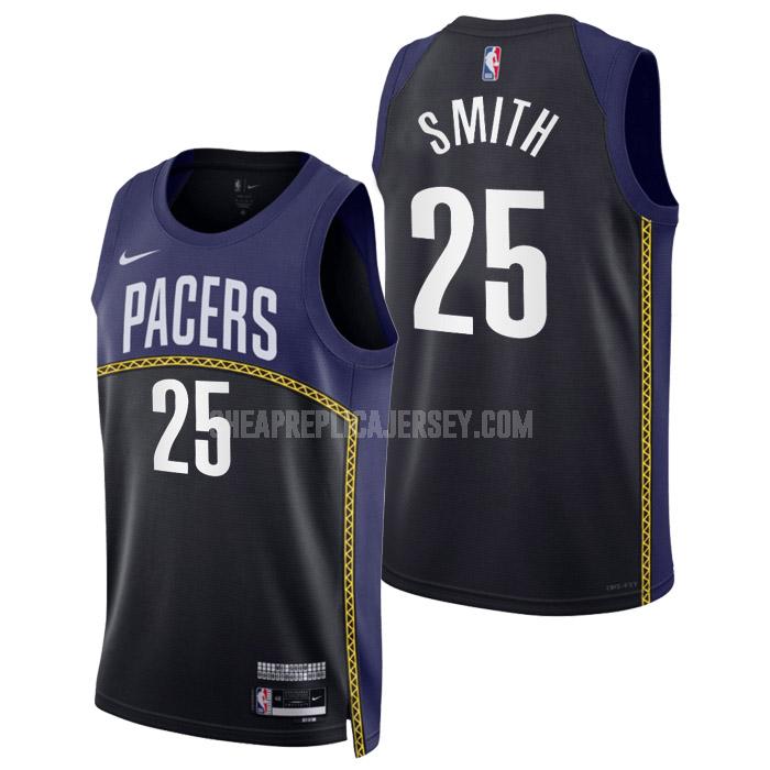 2022-23 men's indiana pacers jalen smith 25 black city edition replica jersey