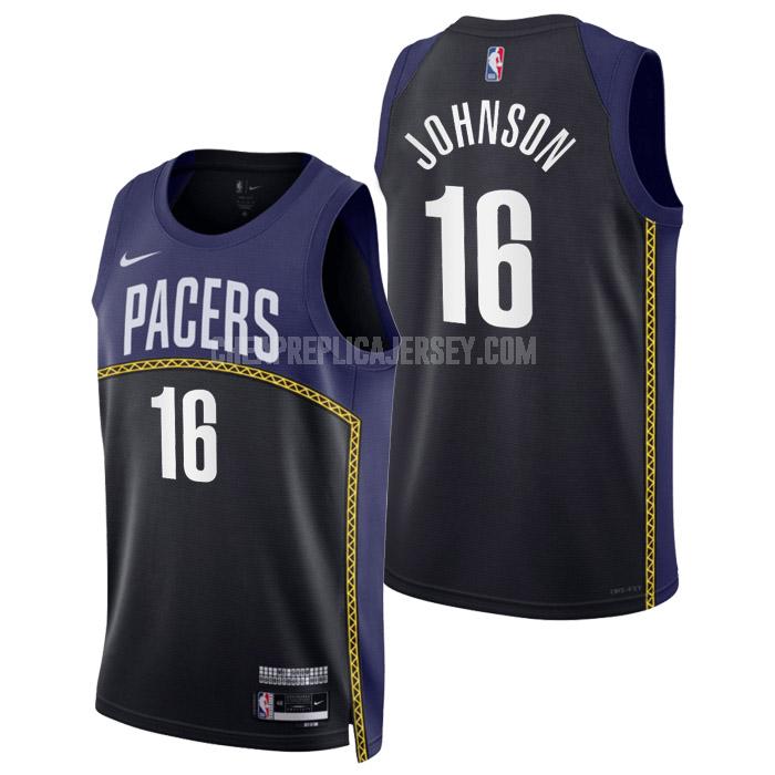 2022-23 men's indiana pacers james johnson 16 black city edition replica jersey