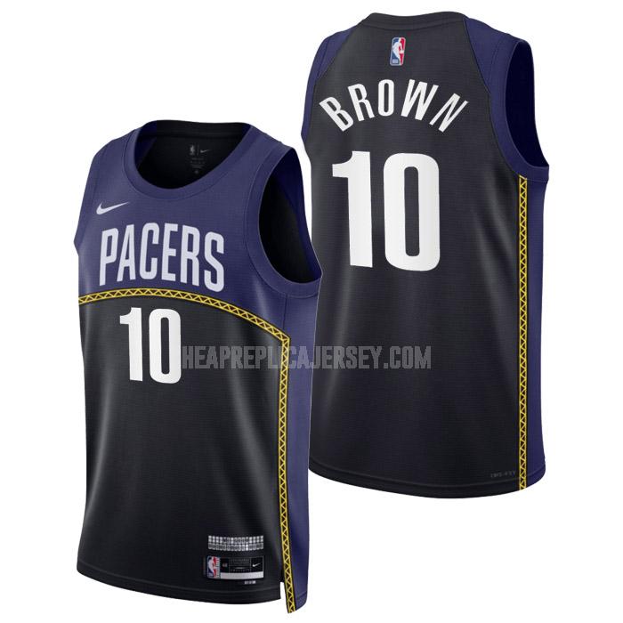 2022-23 men's indiana pacers kendall brown 10 black city edition replica jersey