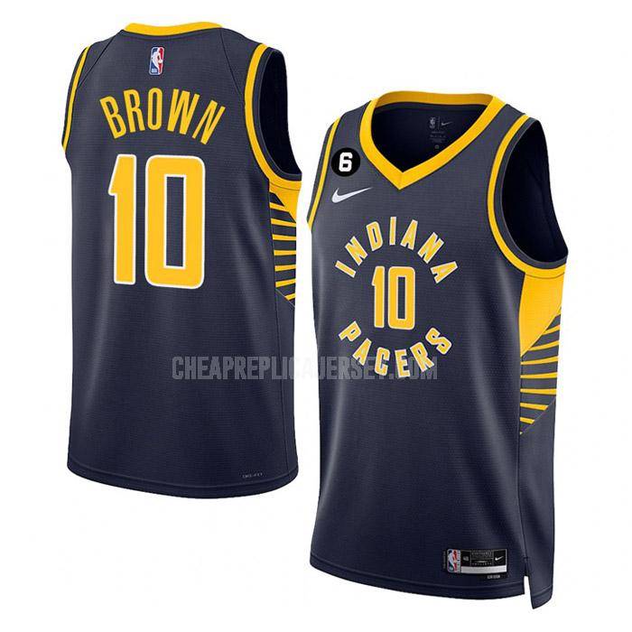 2022-23 men's indiana pacers kendall brown 10 navy icon edition replica jersey