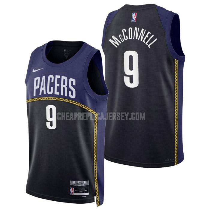 2022-23 men's indiana pacers t.j. mcconnell 9 black city edition replica jersey
