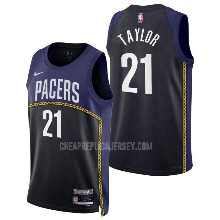 2022-23 men's indiana pacers terry taylor 21 black city edition replica jersey