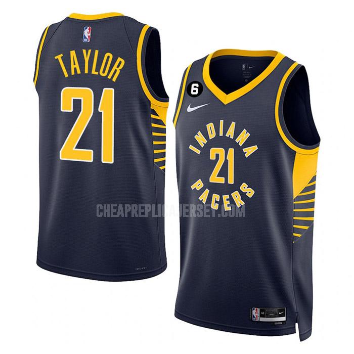 2022-23 men's indiana pacers terry taylor 21 navy icon edition replica jersey