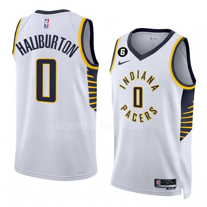 2022-23 men's indiana pacers tyrese haliburton 0 white association edition replica jersey