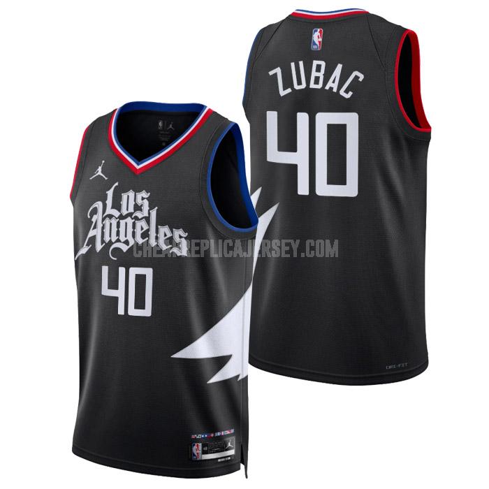 2022-23 men's los angeles clippers ivica zubac 40 black statement edition replica jersey