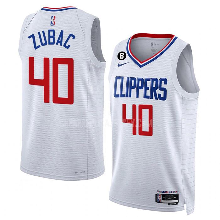2022-23 men's los angeles clippers ivica zubac 40 white association edition replica jersey