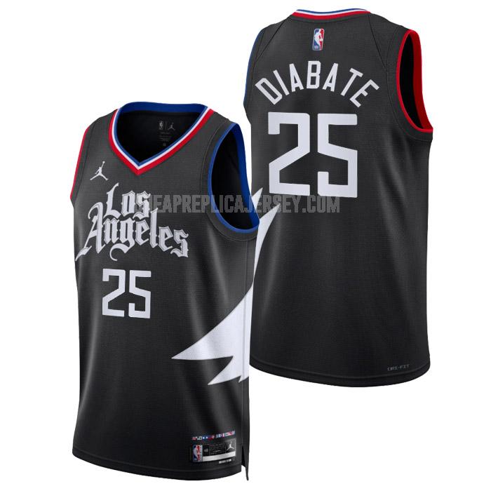 2022-23 men's los angeles clippers moussa diabate 25 black statement edition replica jersey