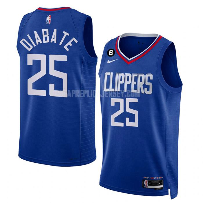 2022-23 men's los angeles clippers moussa diabate 25 blue icon edition replica jersey