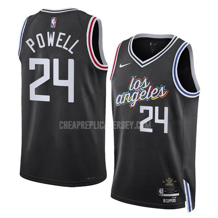 2022-23 men's los angeles clippers norman powell 24 black city edition replica jersey