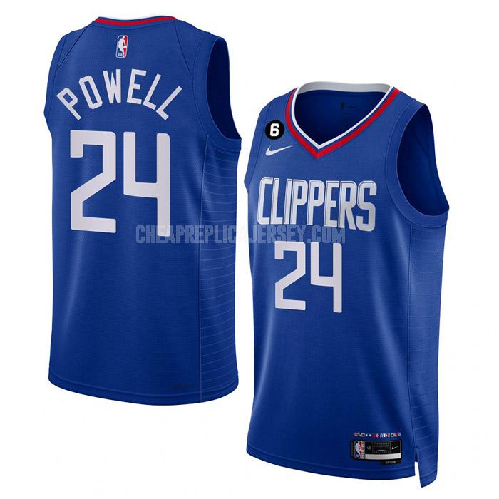 2022-23 men's los angeles clippers norman powell 24 blue icon edition replica jersey