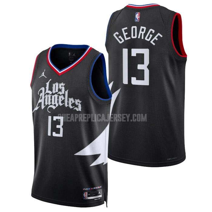 2022-23 men's los angeles clippers paul george 13 black statement edition replica jersey
