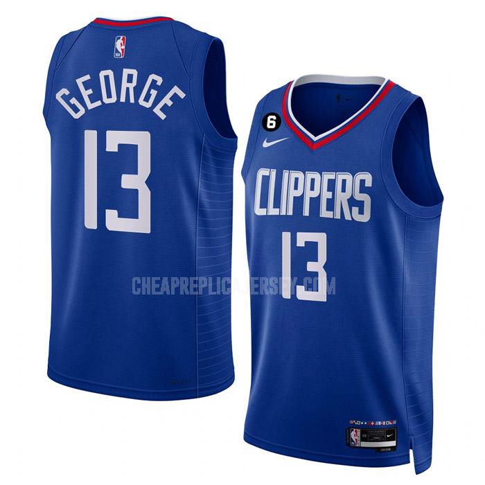 2022-23 men's los angeles clippers paul george 13 blue icon edition replica jersey
