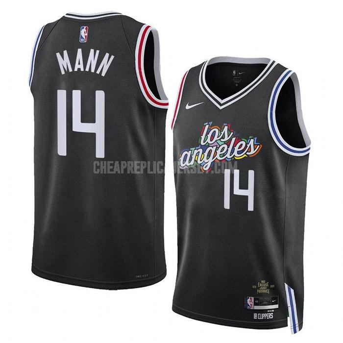 2022-23 men's los angeles clippers terance mann 14 black city edition replica jersey