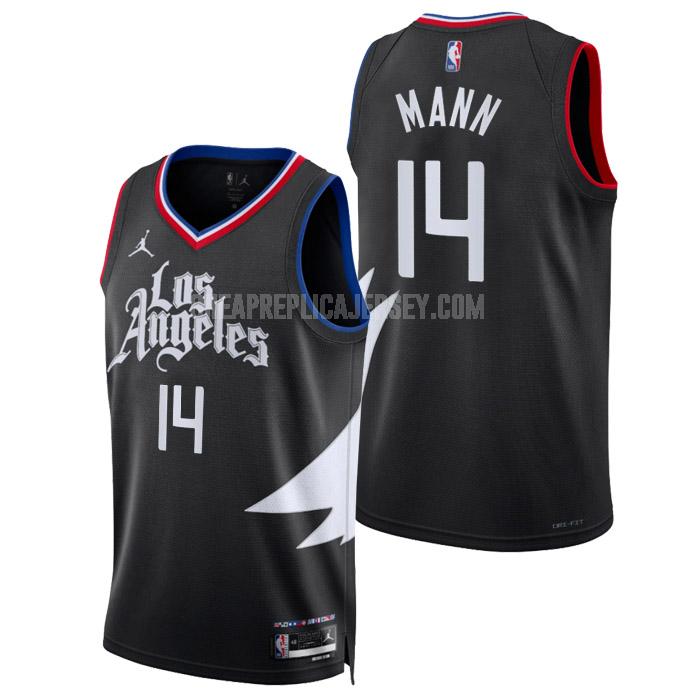 2022-23 men's los angeles clippers terance mann 14 black statement edition replica jersey