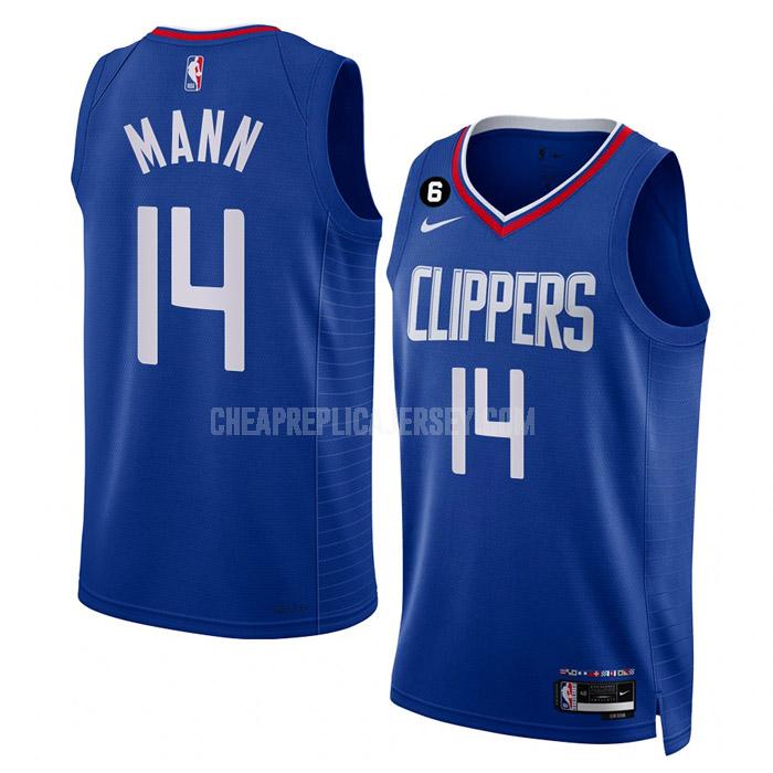 2022-23 men's los angeles clippers terance mann 14 blue icon edition replica jersey