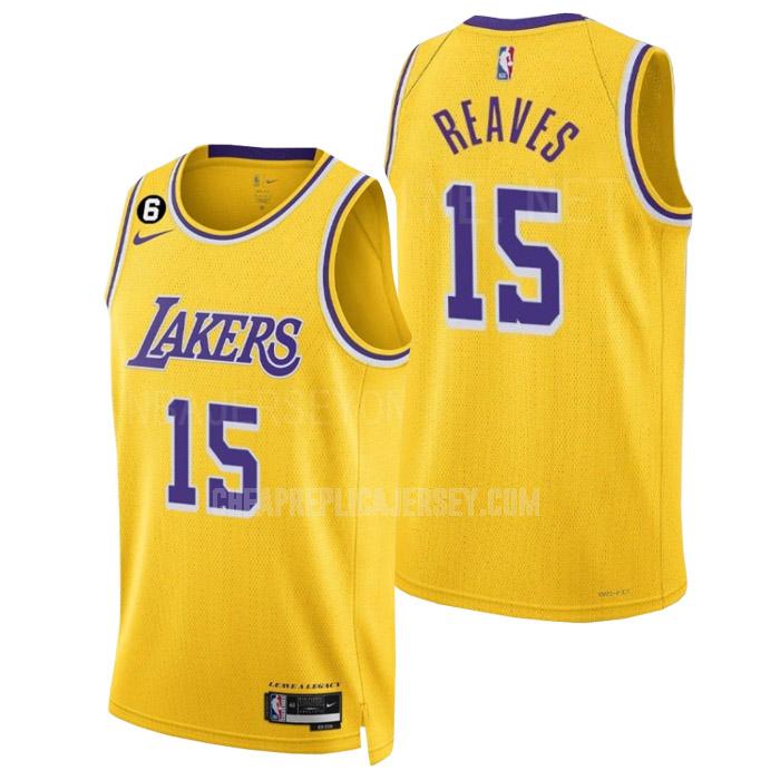2022-23 men's los angeles lakers austin reaves 15 yellow icon edition replica jersey