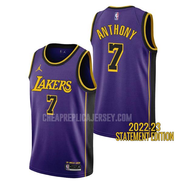 2022-23 men's los angeles lakers carmelo anthony 7 purple statement edition replica jersey