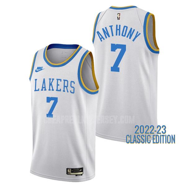 2022-23 men's los angeles lakers carmelo anthony 7 white classic edition replica jersey