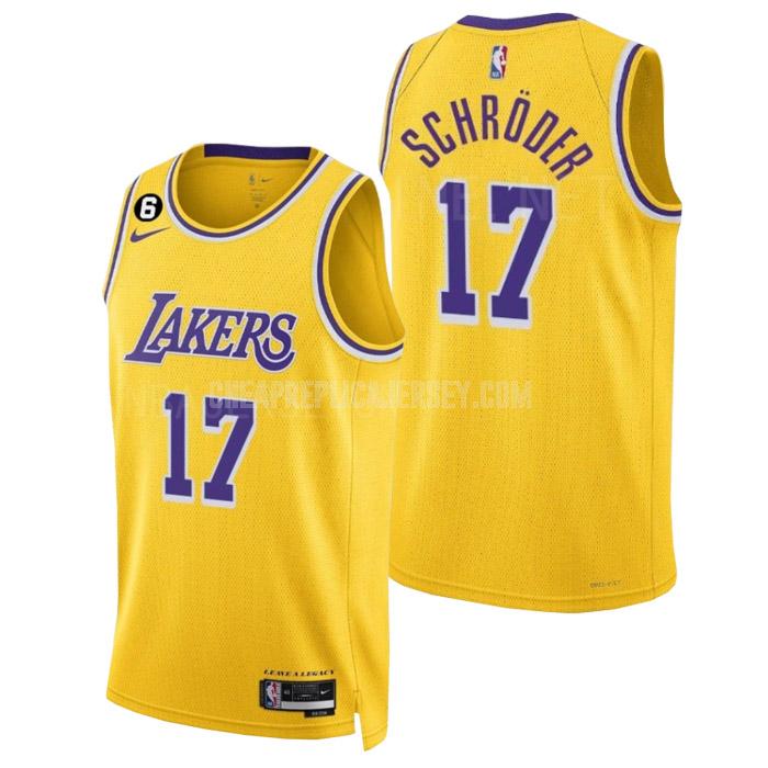 2022-23 men's los angeles lakers dennis schroder 17 yellow icon edition replica jersey