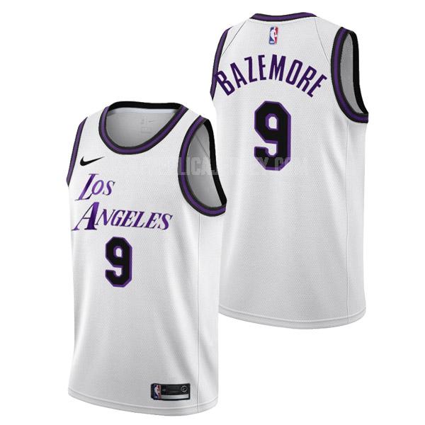 2022-23 men's los angeles lakers kent bazemore 9 white city edition replica jersey