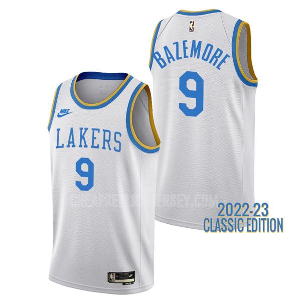 2022-23 men's los angeles lakers kent bazemore 9 white classic edition replica jersey