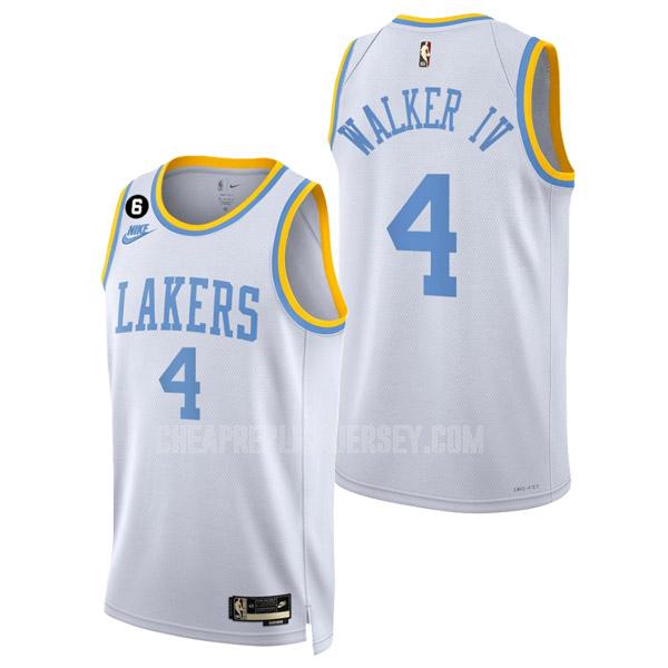 2022-23 men's los angeles lakers lonnie walker 4 white classic edition replica jersey