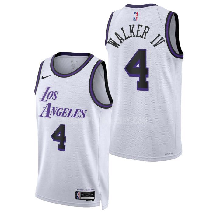 2022-23 men's los angeles lakers lonnie walker iv 4 white city edition replica jersey