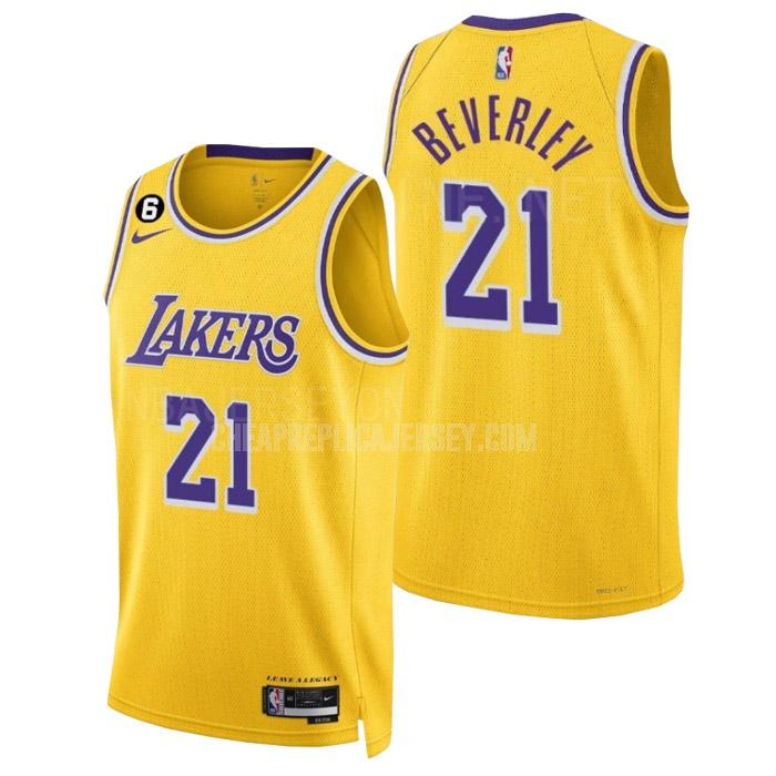 2022-23 men's los angeles lakers patrick beverley 21 yellow icon edition replica jersey