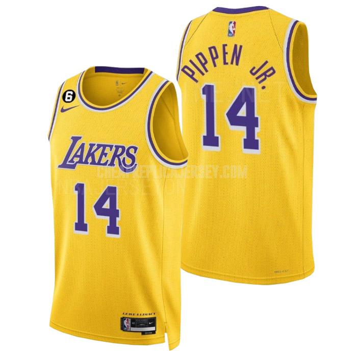 2022-23 men's los angeles lakers scotty pippen jr 14 yellow icon edition replica jersey