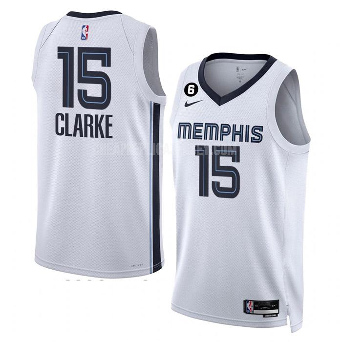 2022-23 men's memphis grizzlies brandon clarke 15 white association edition replica jersey