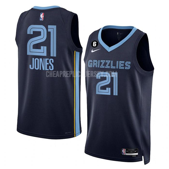 2022-23 men's memphis grizzlies tyus jones 21 navy icon edition replica jersey