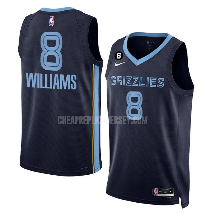 2022-23 men's memphis grizzlies ziaire williams 8 navy icon edition replica jersey