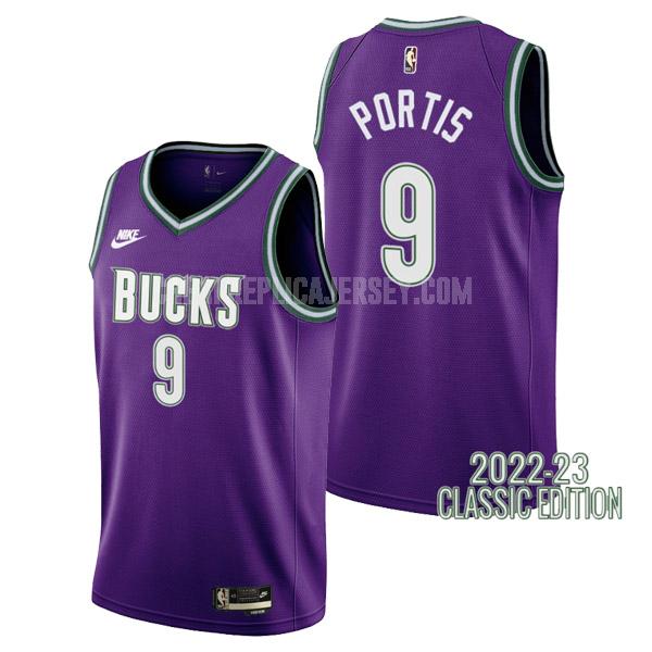 2022-23 men's milwaukee bucks bobby portis 9 purple classic edition replica jersey