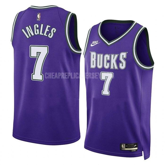 2022-23 men's milwaukee bucks joe ingles 7 purple classic edition replica jersey