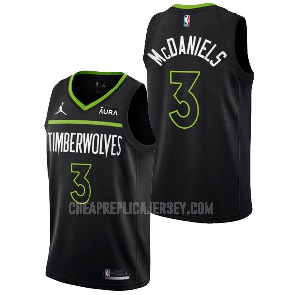 2022-23 men's minnesota timberwolves jaden mcdaniels 3 black statement edition replica jersey