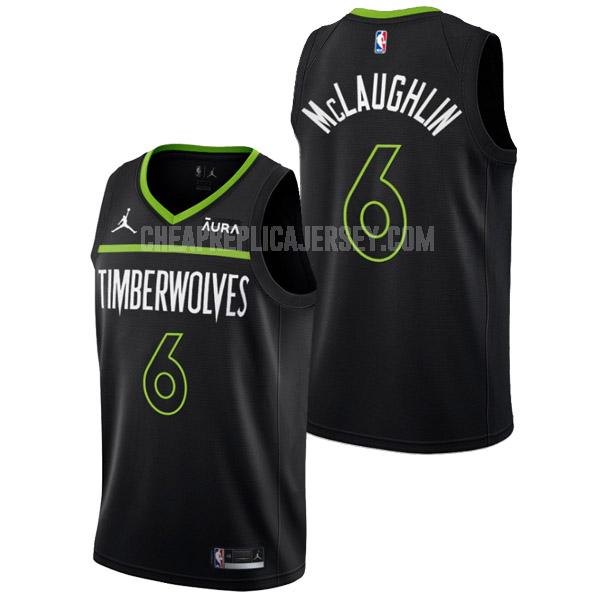 2022-23 men's minnesota timberwolves jordan mclaughlin 6 black statement edition replica jersey