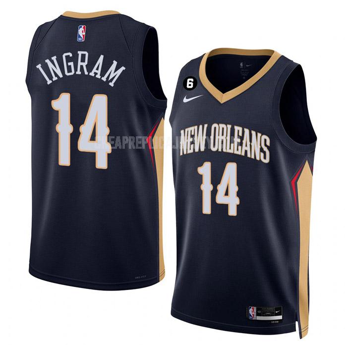 2022-23 men's new orleans pelicans brandon ingram 14 navy icon edition replica jersey