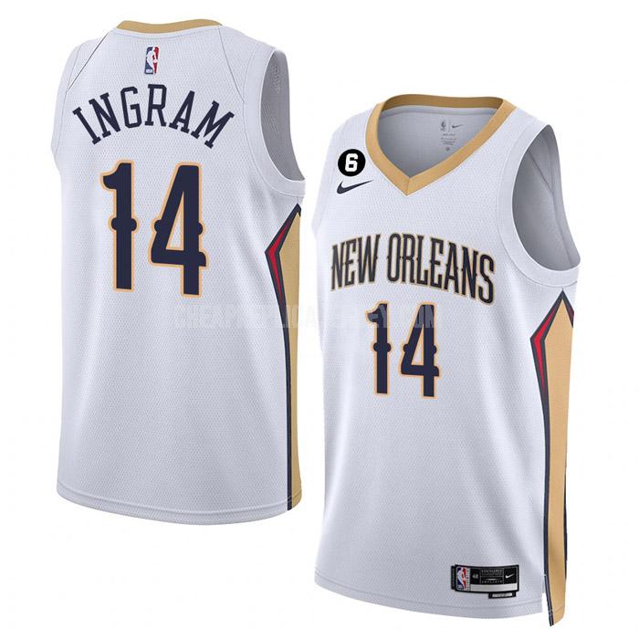 2022-23 men's new orleans pelicans brandon ingram 14 white association edition replica jersey