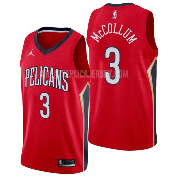 2022-23 men's new orleans pelicans c.j. mccollum 3 red statement edition replica jersey