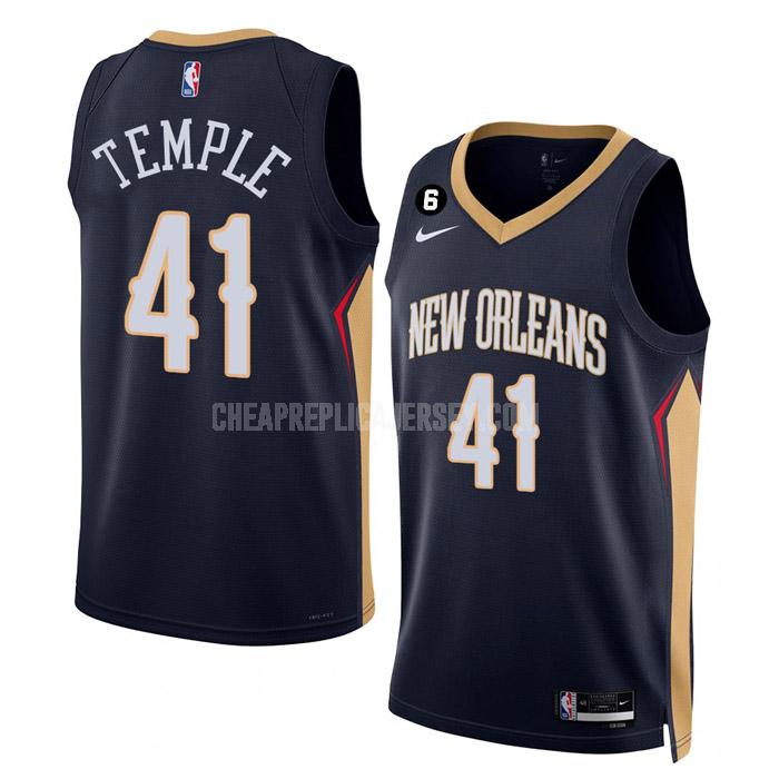 2022-23 men's new orleans pelicans garrett temple 41 navy icon edition replica jersey