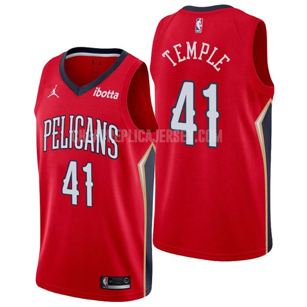 2022-23 men's new orleans pelicans garrett temple 41 red statement edition replica jersey