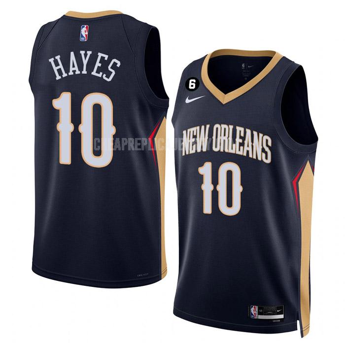 2022-23 men's new orleans pelicans jaxson hayes 10 navy icon edition replica jersey