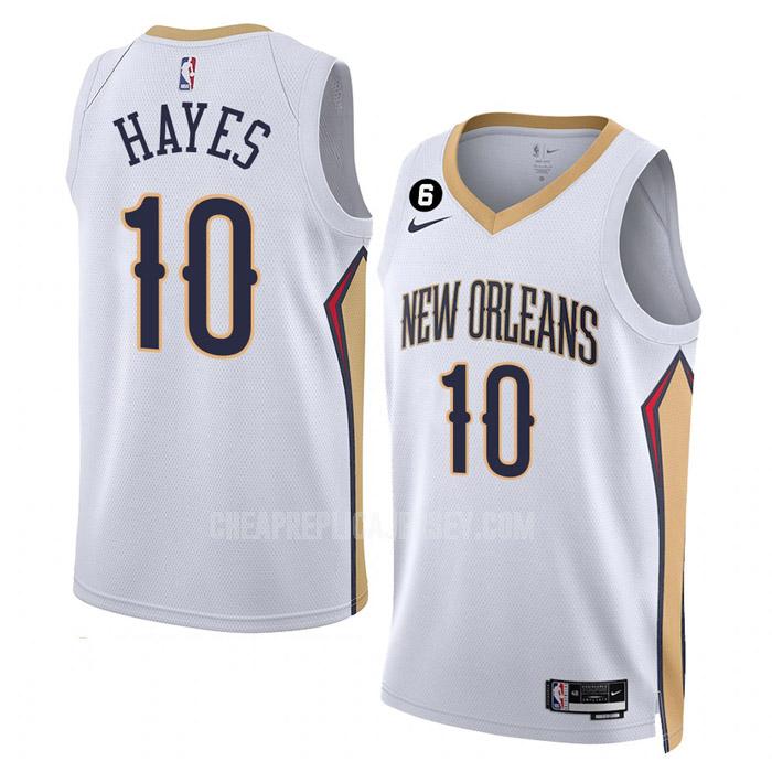 2022-23 men's new orleans pelicans jaxson hayes 10 white association edition replica jersey