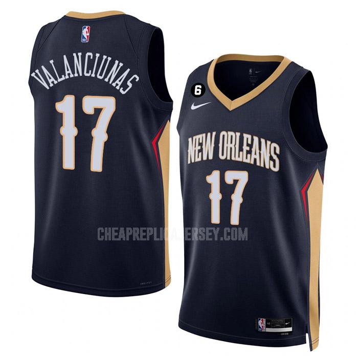 2022-23 men's new orleans pelicans jonas valanciunas 17 navy icon edition replica jersey