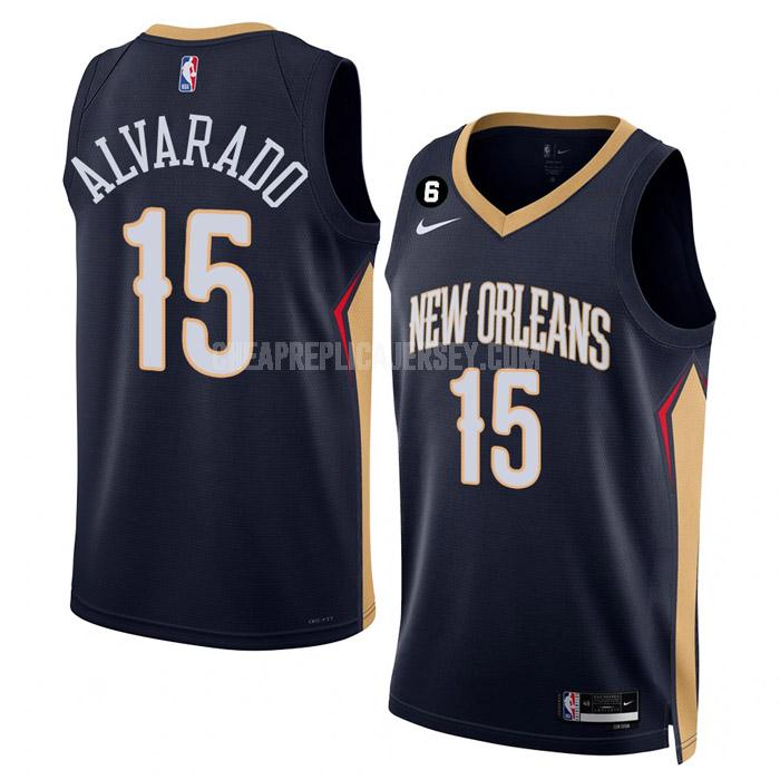 2022-23 men's new orleans pelicans jose alvarado 15 navy icon edition replica jersey