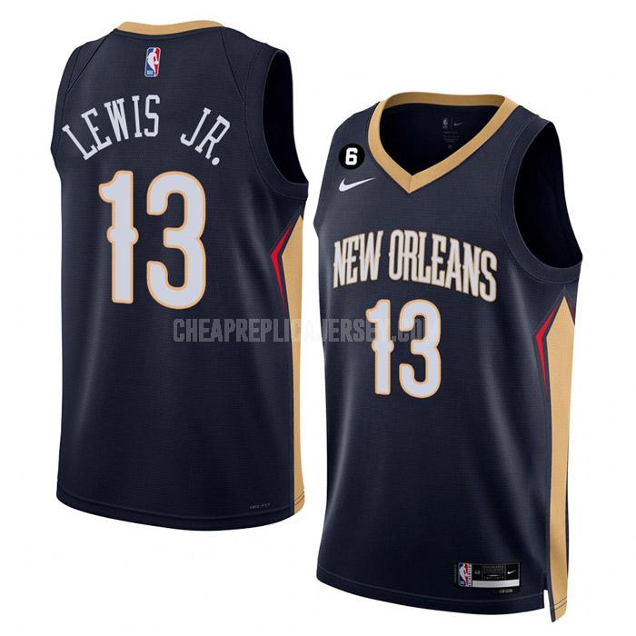 2022-23 men's new orleans pelicans kira lewis jr 13 navy icon edition replica jersey