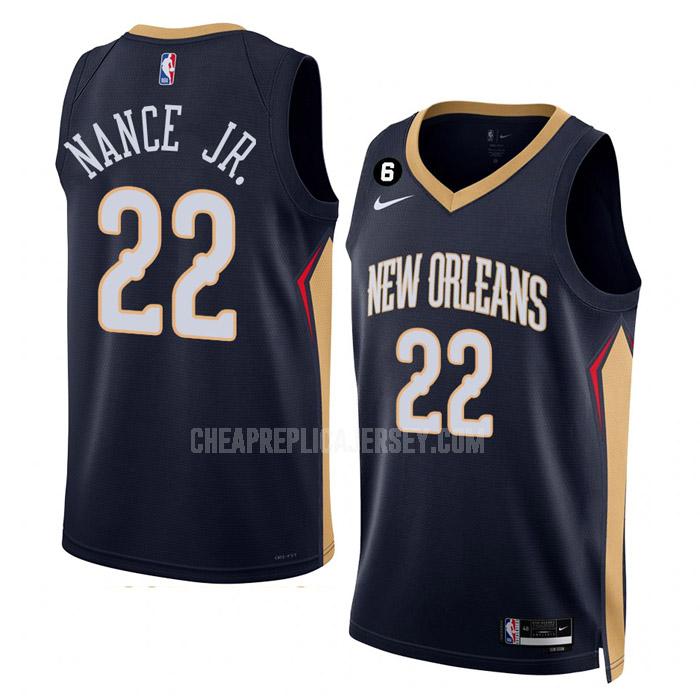 2022-23 men's new orleans pelicans larry nance jr 22 navy icon edition replica jersey