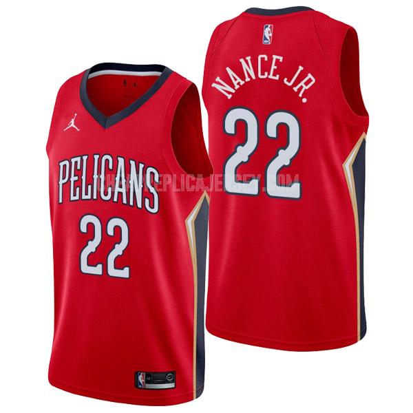 2022-23 men's new orleans pelicans larry nance jr 22 red statement edition replica jersey