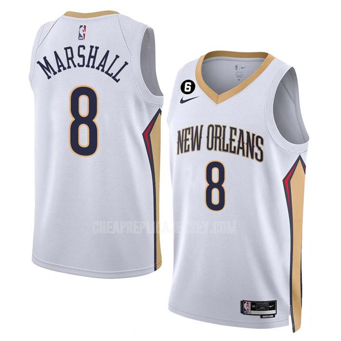 2022-23 men's new orleans pelicans naji marshall 8 white association edition replica jersey