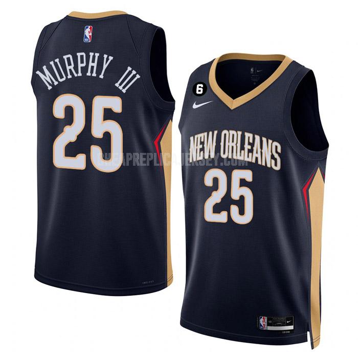2022-23 men's new orleans pelicans trey murphy iii 25 navy icon edition replica jersey